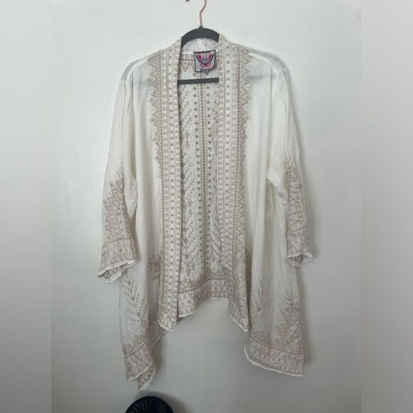 Johnny Was Jacket Womens Cami Embroidered Linen Kimono Size XXL - Picture 6 of 8